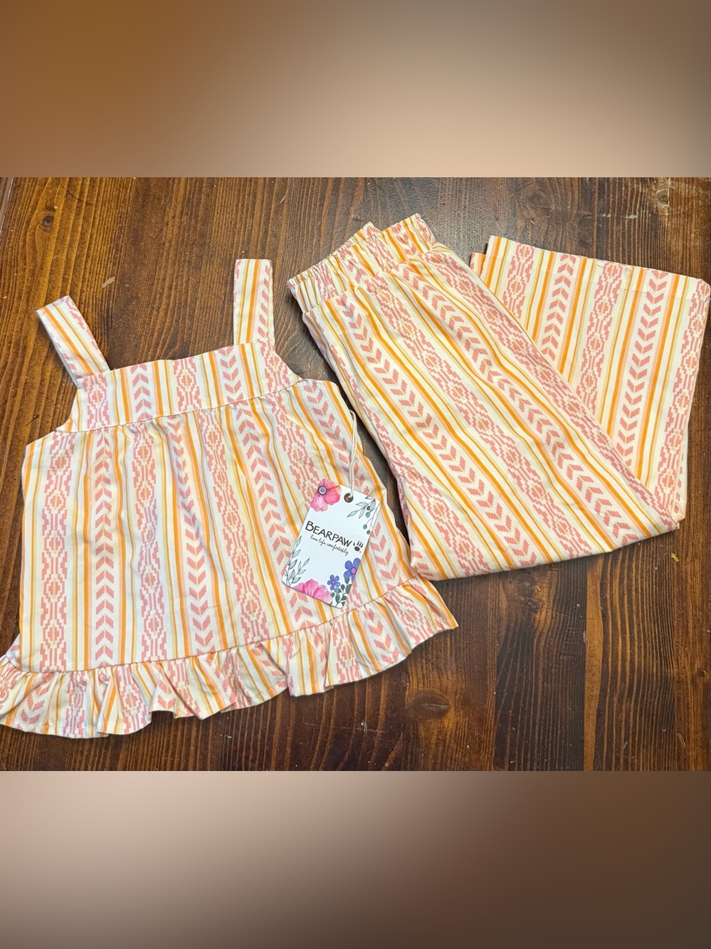 Bearpaw Girls Peach Stripe Set 4T